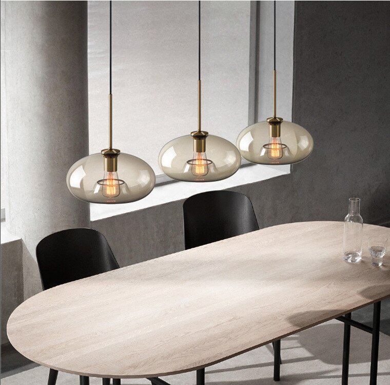 Creative Stairs Cafe Restaurant Bar Pendant Light Desk Bar Nordic Simple Chandelier Glass Lamps 4
