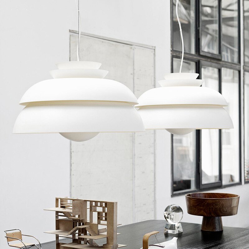 Denmark Designer Nordic Pendant Lamp Simple Minimalist Creative Bar Dinning Room White Round Chandelier Luminaire Suspensions 4