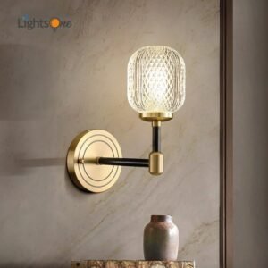 All copper living room bedroom bedside wall lamp simple aisle creative background wall light 1
