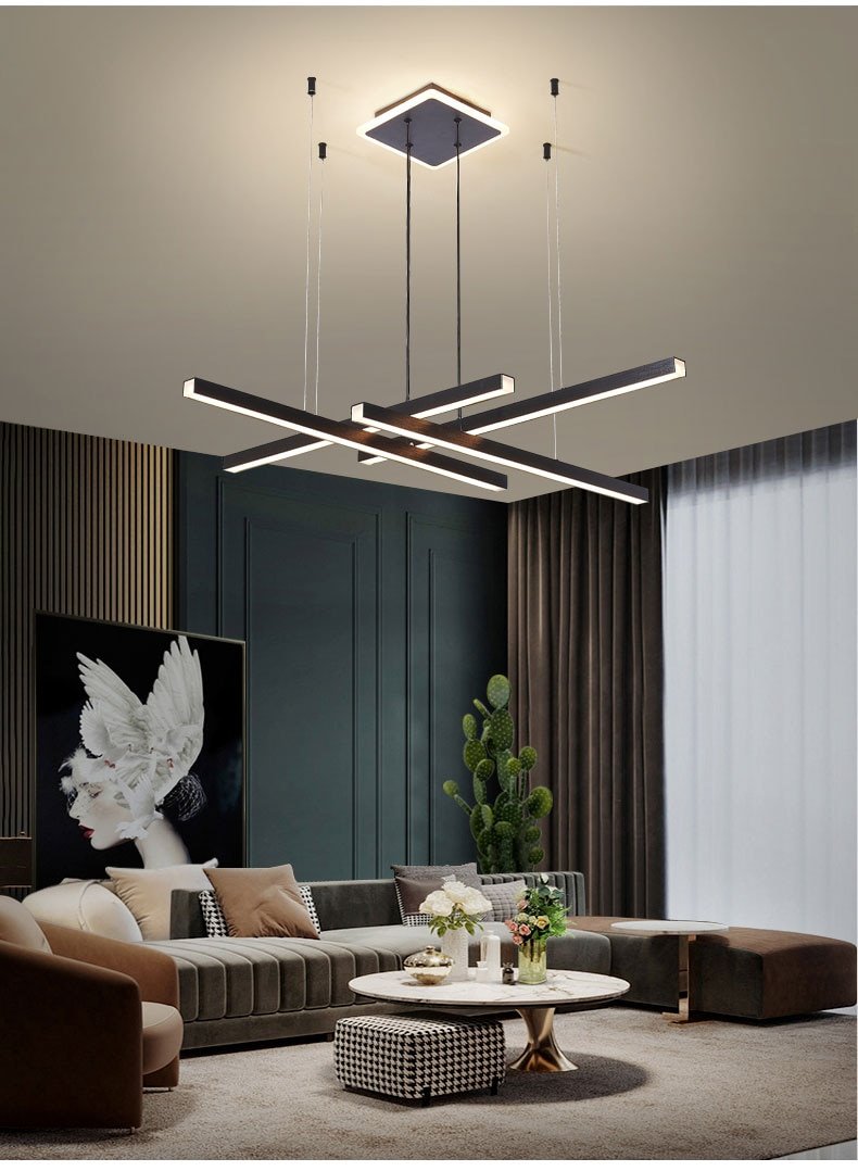 Modern Luster Led Minimalist Chandelier Living Room Dining Room Designer Strip Lamp Bedroom Lamp Suitable For Kitchen Luster 2
