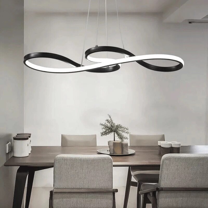 Nordic LED Pendant Light Fixtures dining room Living Room Kitchen black Music shape hanging Lamp home decor indoor lighting 220 2