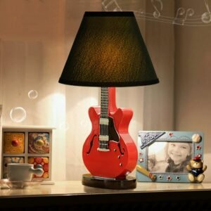 Atmosphere Cartoon Guitar Table Lamp Modern Designer Decorative Desk Lights Kids Room Bedroom Bedside Study Livng Room Studio 1