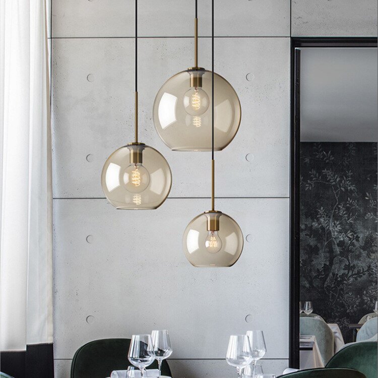 Creative Stairs Cafe Restaurant Bar Pendant Light Desk Bar Nordic Simple Chandelier Glass Lamps 3
