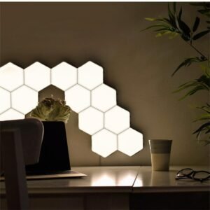 Honeycomb Modular Assembly Wall Lamp British Touch sensitive Remote Dual control Quantum DIY LED Magnetic Night light wall decor 1