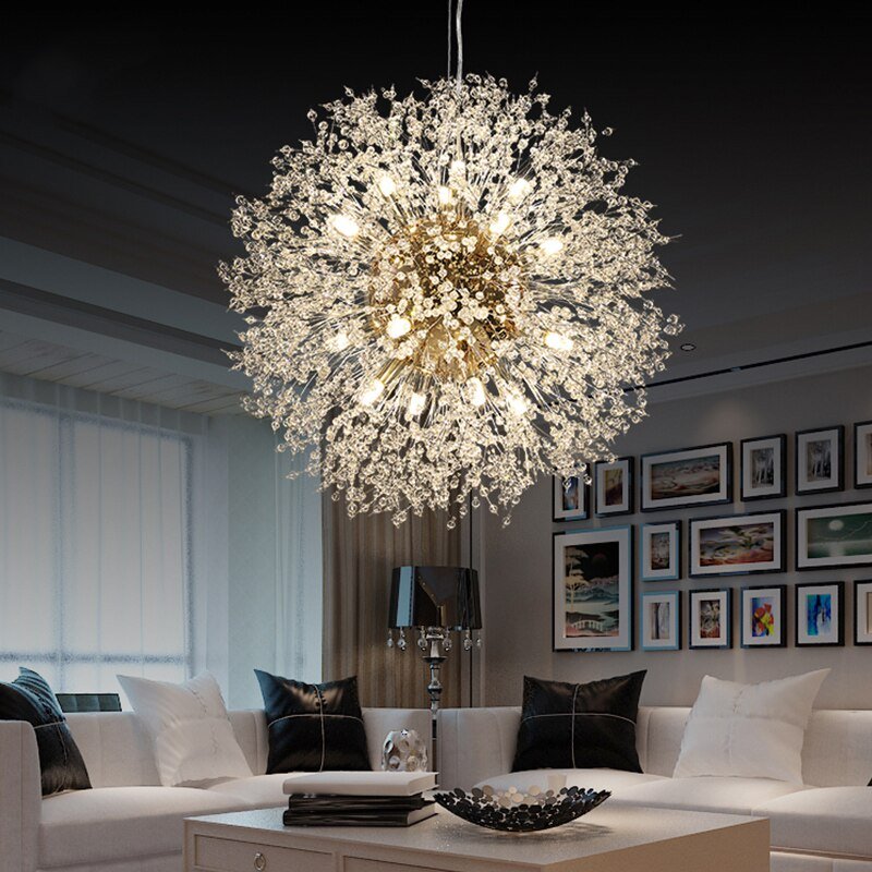 Nordic clothing store crystal pendant lamp creative personality dandelion living room bedroom pendant lights 2