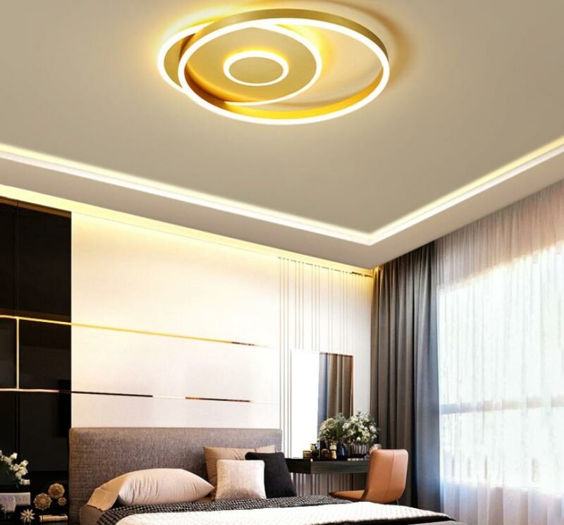 New creative ceiling lamp led light luxury aluminum bedroom lamp simple personality round master bedroom decorative lamp Fixture 4