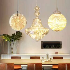 Nordic glass Pendant Light For Living Room lighting  Moroccan  LED star Hanging lamp  For cafe casual tea restaurant Lights 1