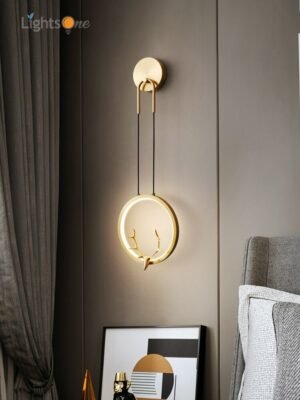 Antler wall light luxury all copper bedroom lamp living room background wall lamp creative designer decorative lamp 1