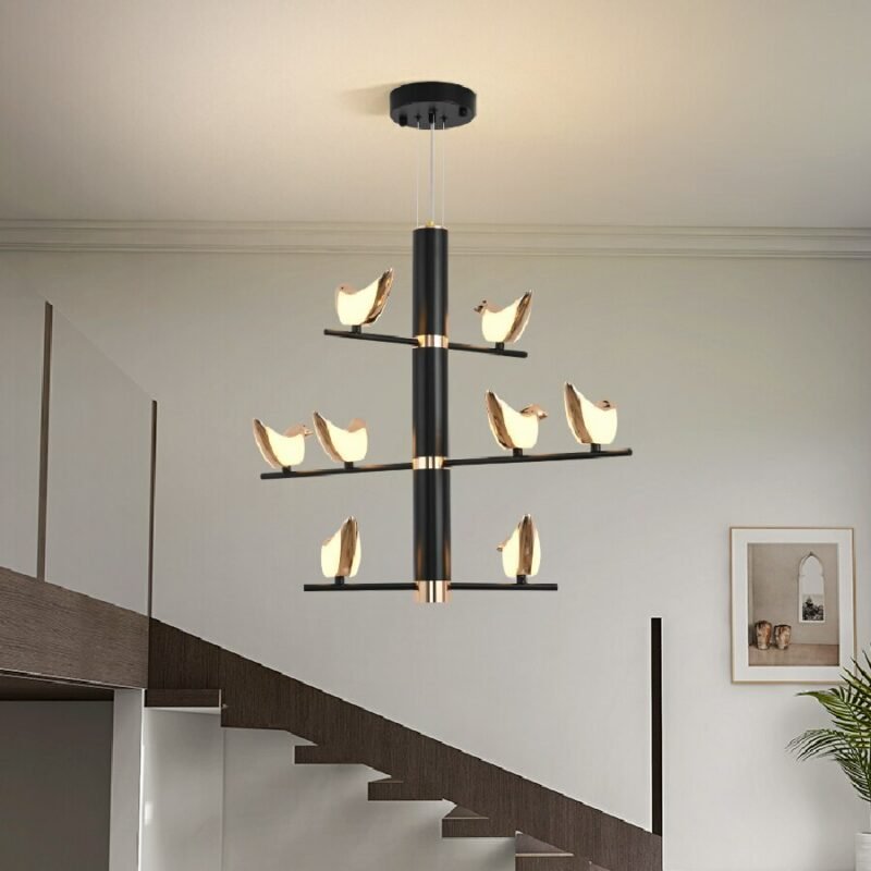 Creative Bird Led Pendant Lamp Light Modern Hallway Stair Wall Sconce Mounted Bedroom Bedside Chandelier Designer Decor Fixture 2