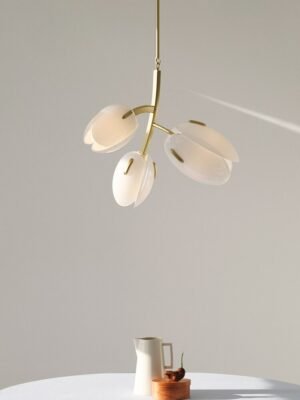 Living room dining room flower bud chandelier, designer minimalist chandelier, bar and cream lamp 1