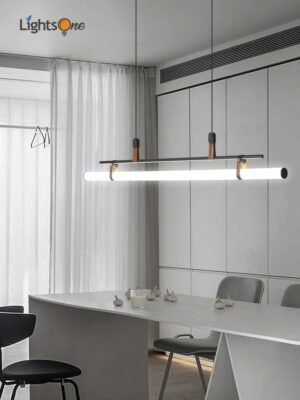 Minimalist dining room pendant lamp Nordic dining table modern minimalist design tube pendant light 1