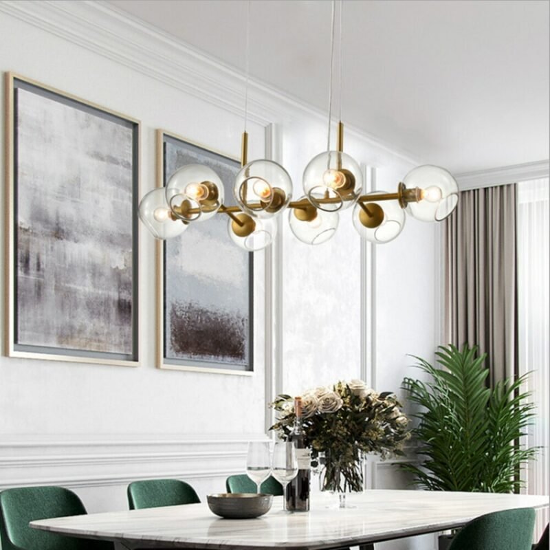 Industrial chandelier Nordic Staggered Glass Chandelier For Dining Room Living Room Home Deco restaurant lighting 5