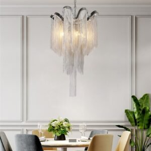 Nordic Luxury Tassel Chain Pendant lamp Silver Gold Fringed hanging pendant lamp light fixtures for Living Dining room home deco 1