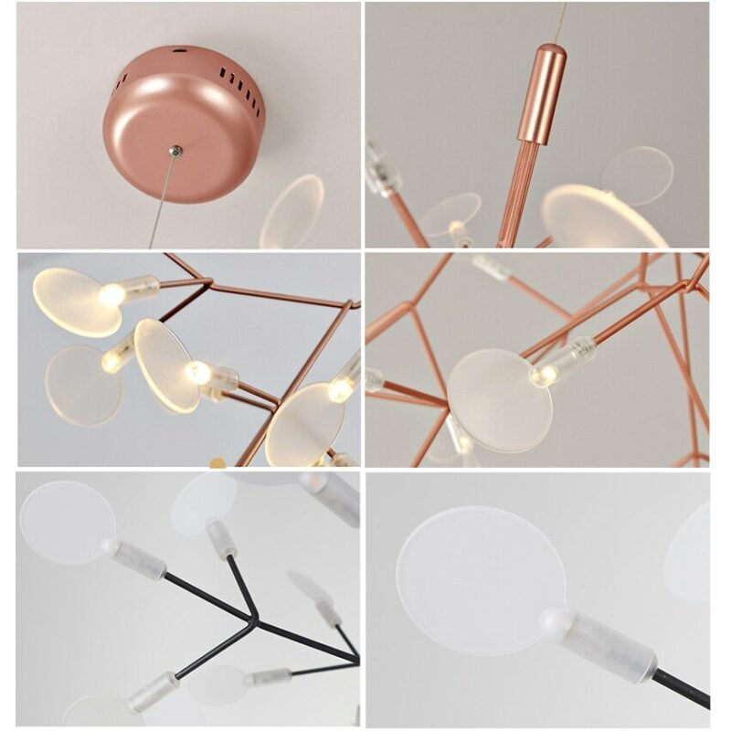Nordic Tree Pendant Lamp Hanglight LED Chandelier for Hall Living Room Dinning Kitchen Ceiling Rattan Aesthetic Room Decorator 6