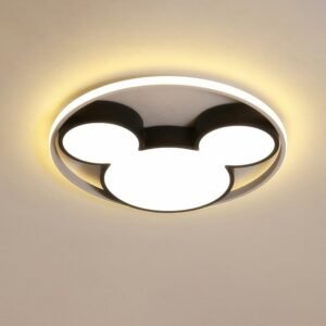 Modern Led Ceiling Light Fixtures Black/White Mickey Ceiling Lamps For Living Children's Room Bedroom 220v Dimmable Plafondlamp 1