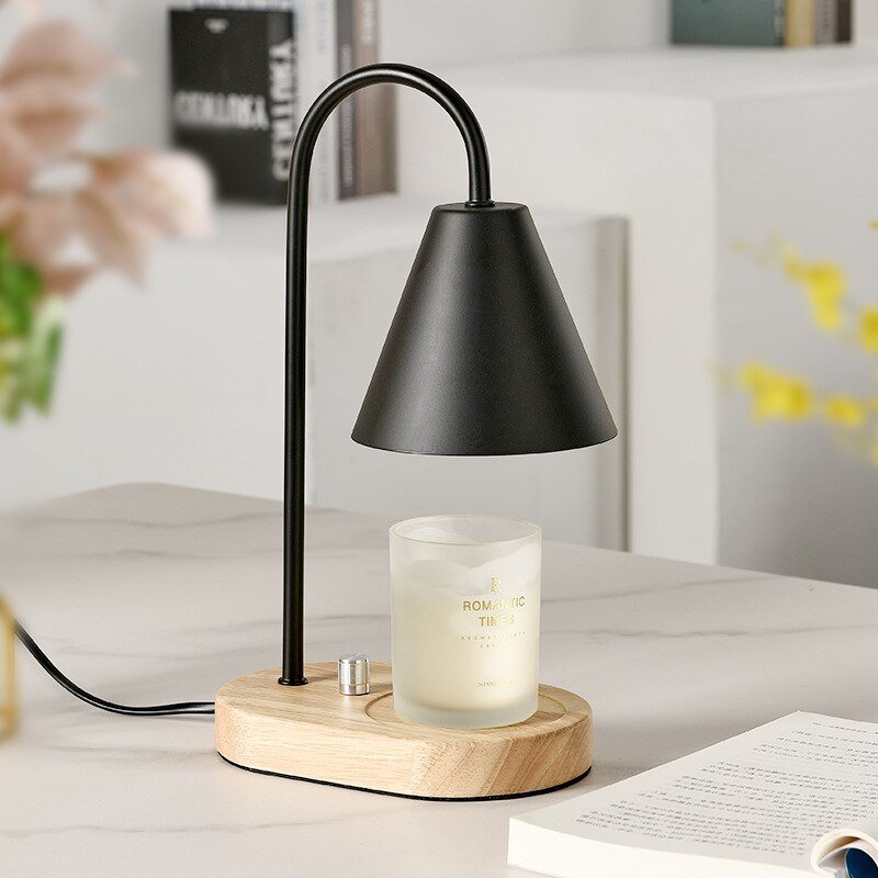 Table Lamp 110V/220V Candle Warmer Wax Melting Light Creative  Table Wooden Base Bedside Night Light For Home Indoor Decor Lamps 1