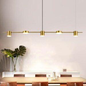 Strip Gold or Black LED Chandelier 3/5/6 Heads lamp Bar Coffee Shop Home Decor Indoor Lighting Minimalist  Hanging Fixtures 1