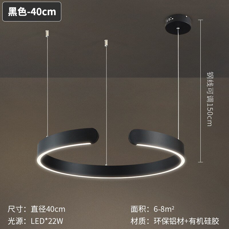 New Italian Led Dining Table Pendant Lamp Designer Creative C- Shaped  Living Room Dining Room Bar Indoor Ceiling Hanging Lamp 6