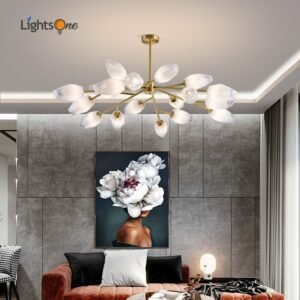 Nordic light luxury simple living room dining room chandelier creative copper bedroom lamp 1