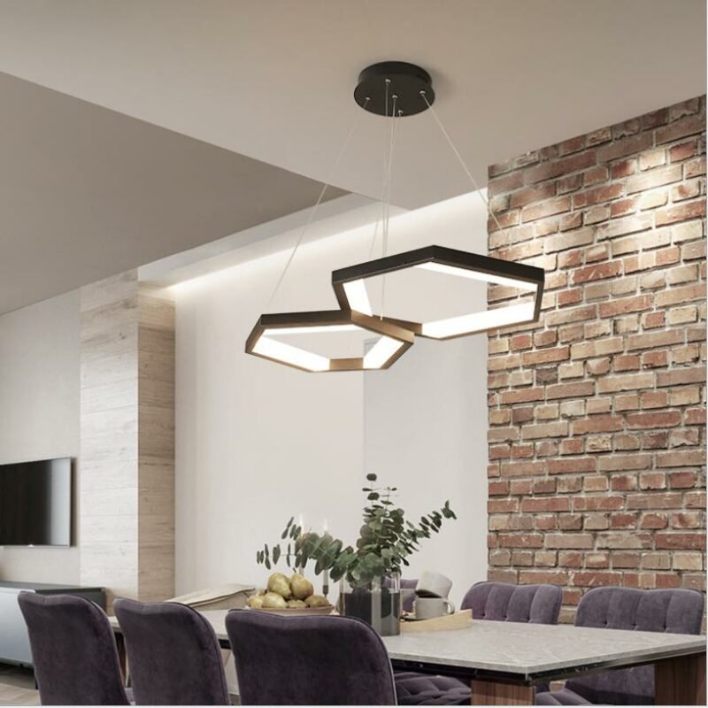 Led restaurant chandelier  For Living room Dining Room Kitchen Room Polygon Shape Chandelier Lighting Fixtures Indoor lighting 4