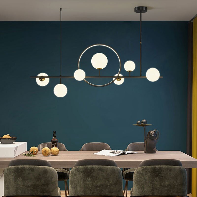 Modern Black/Gold Led Chandelier Acrylic Ball Dining Table Bar Restaurant Decoration Indoor Lighting Chandelier 2