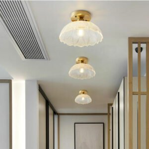 Nordic Glass Ceiling lamp Retro Loft Vintage Ceiling Light Russia Dining Room Modern corridor copper E27 Ceiling Glass Lampshade 1