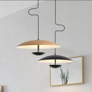 Nordic Design Led Pendant Lights Wood Grain Black For Dining Table Room Kitchen Hanging Lamp Fixture Home Decor Lighting Lusters 1