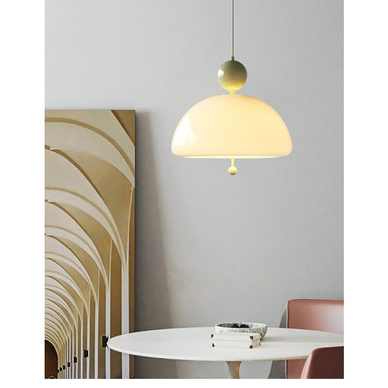 Nordic Vintage Medieval French Pendant Light Post-modern Living Room Cream Glass Bedroom Designer Bauhaus Luminaire Suspensions 3