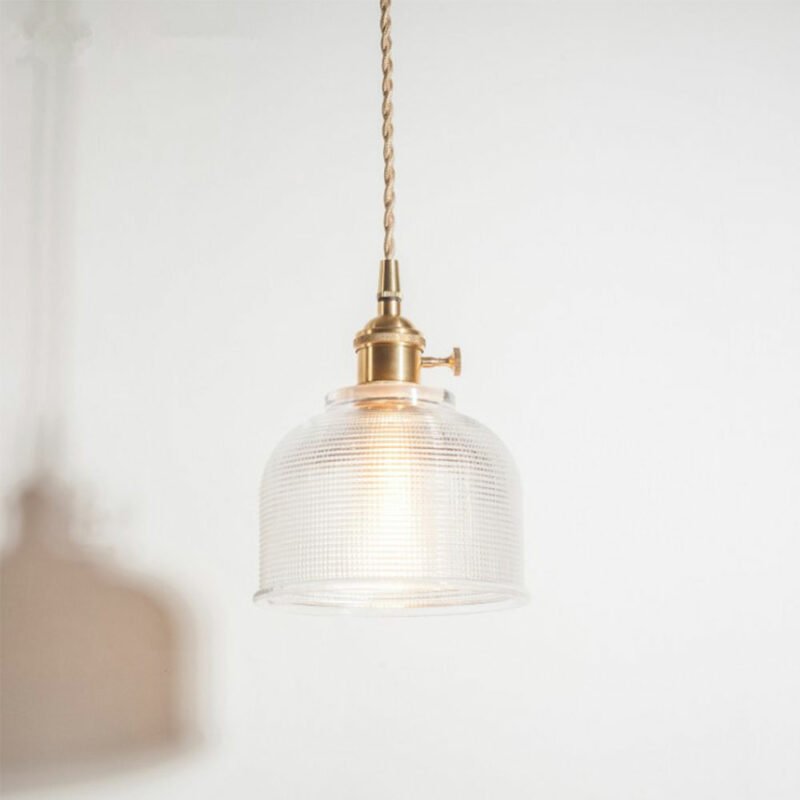 Glass Pendant Light Nordic Pendant Lamp Copper Lamp Brass Creative Minimalist E27 Transparent Lampshade For Restaurant Light 3