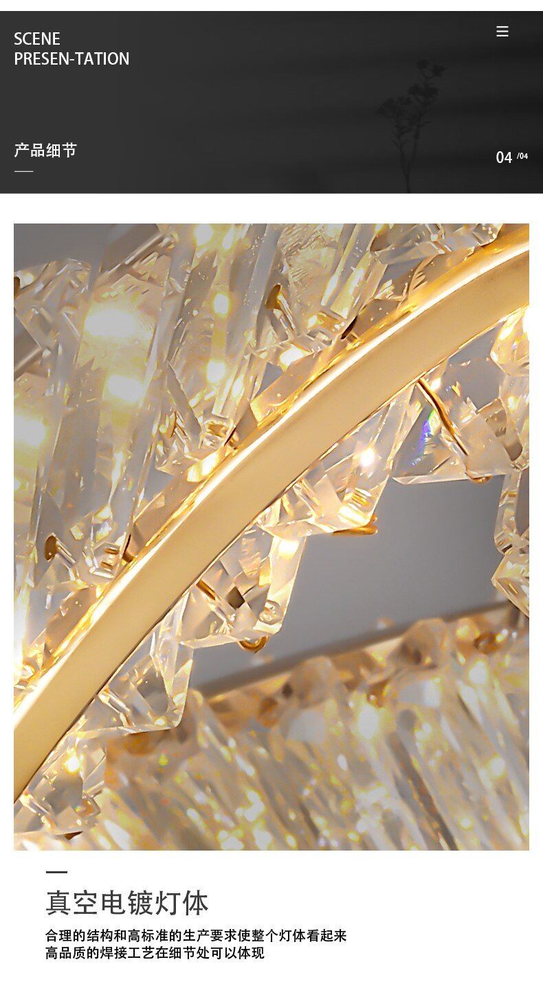 Nordic Shaped Lamp Light Luxury Restaurant Chandelier Post-Modern Crystal Chandelier Creative Bar Table Dining Room Chandelier 5