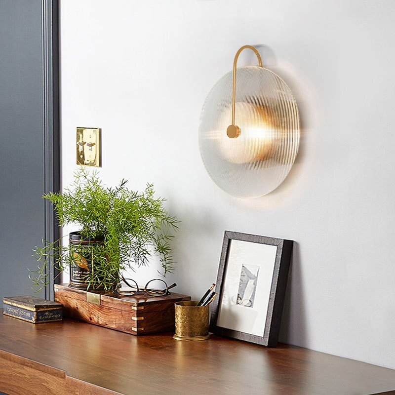 Nordic Modern Minimalist Wall Lamp Creative Glass Living Room Round Bed Bedroom Aisle Wall Light Model Design Lighting Fixture 4