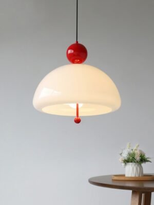 Medieval French retro pendant light post-modern living room cream glass bedroom tea room bar main pendant lamp 1