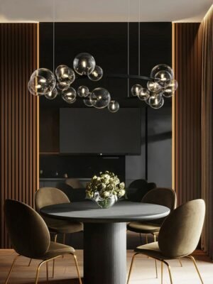 Nordic living room lamp simple modern atmosphere light luxury bubble dining room chandelier 1
