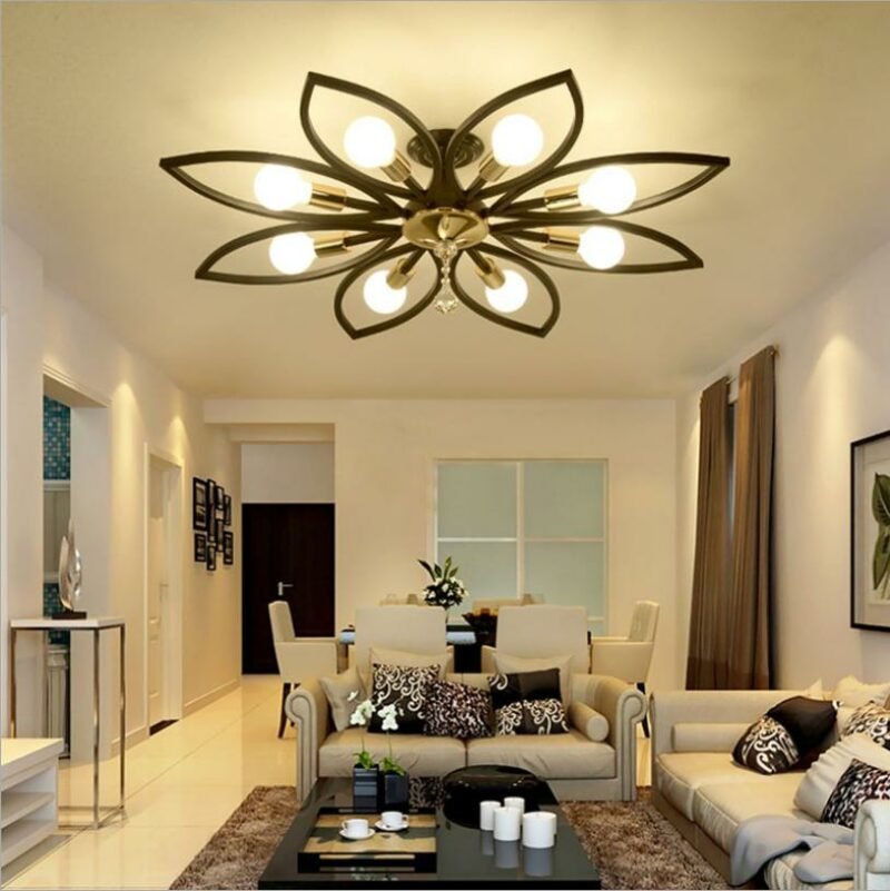 Nordic ceiling lamp creative personality bedroom lamp modern minimalist wrought iron American restaurant home living room lamp 2