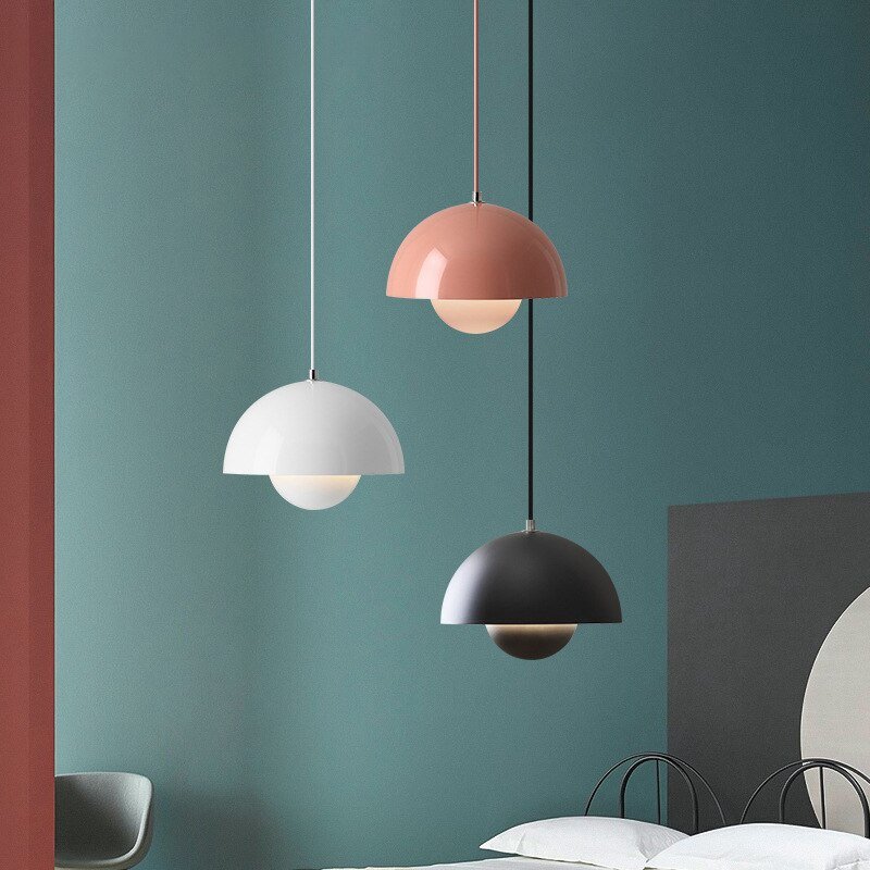 Semicircular Pendant Lights Nordic Color Bedroom Hanging Lamps For Ceiling Modern Indoor Design Dining Room Bar Pendant Lighting 3