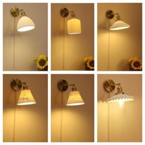 Nordic Modern Wall Lamp With Switch Brass Wall Sconce For Bedroom Living Room Home Lighting 180° Rotation Steering Head E27 Lamp 1