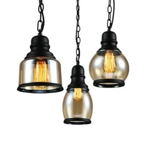 With 110V/ 220V bulb Amber Glass Lamp  Loft Pendant Light For Dinning Restaurant Bar Bed room Kitchen Home Decor 3 Style 1
