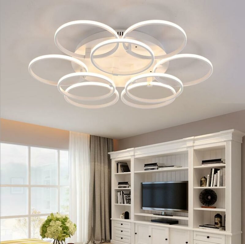 New  creative round led Ceiling Light For  living room  lamps with remote control Adjustable brightness  For   Bedroom Dining 3