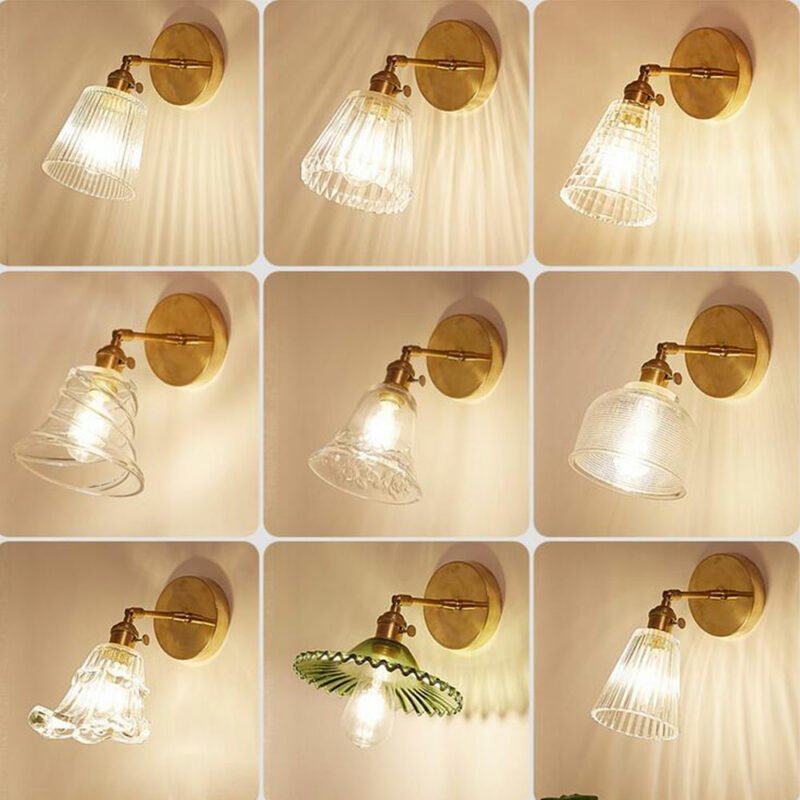 Modern Transparent Wall Sconce Lighting Nordic wall lamp Copper Wall Light Clear Lampshade Retro For Room Glass Wall Lamp 3