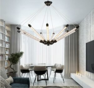 Nordic Restaurant Chandelier Lighting Modern  Retractable Art Tube Hanging Lamp For Bedroom Study Living Room Chandelier Lamps 1