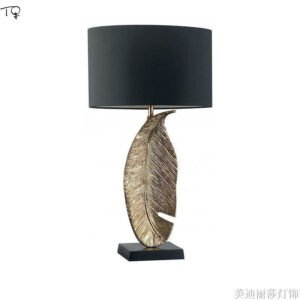 American Modern Fashion Leaf Table Lamp Feather Lamp for Living Room Decor Designer Desk Lights Bedside Bedroom Study 1