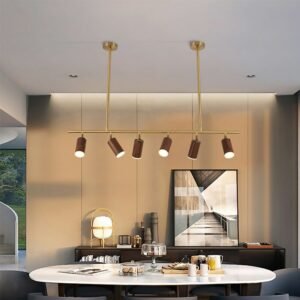 LED Pendant Lamps Wood Rotatable Adjustable Light Angle Ceiling Chandeliers Dining Living Room Indoor Hanging Lights Chandelier 1