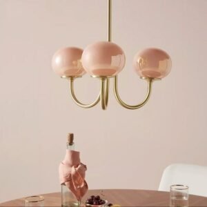 Nordic Simple Bedroom Lamp Designer Art Warm Romantic Children's Room Pink Medieval Bauhaus Chandelier 1