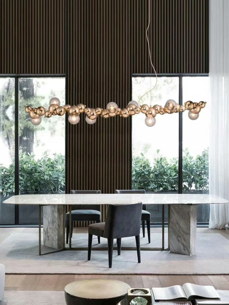 Nordic restaurant chandelier light luxury art living room creative personality long dining table bar light fixture 5