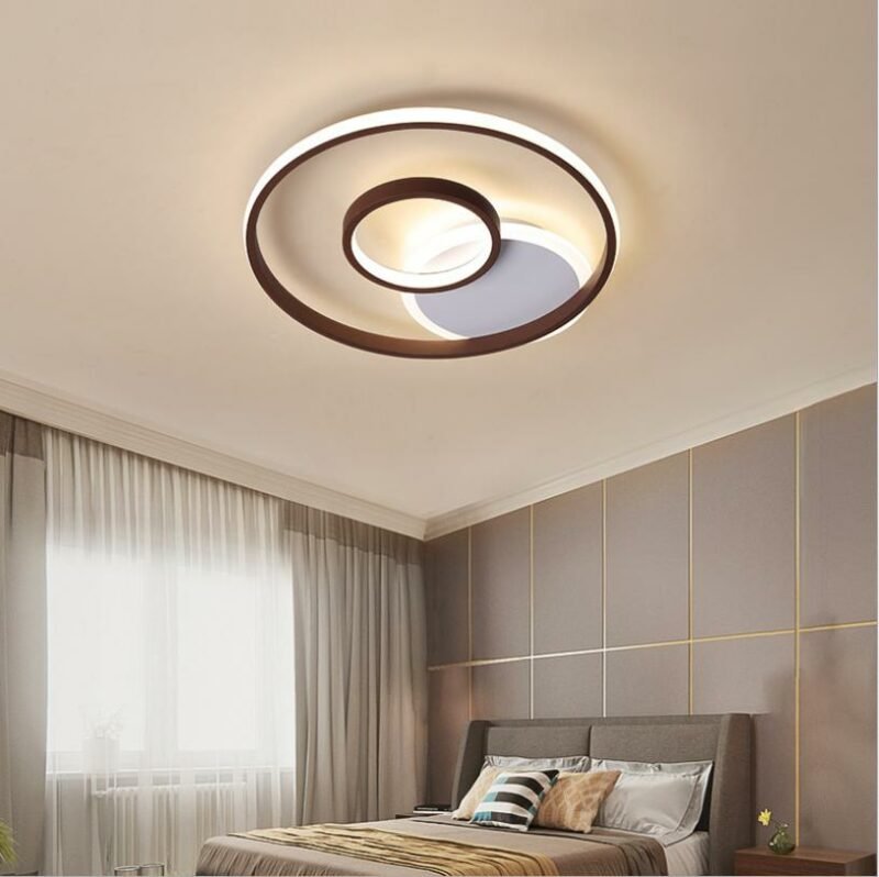 New Ultra thin round led  Ceiling Light for Living Room bedroom living room study acrylic brown ceiling lamp 2