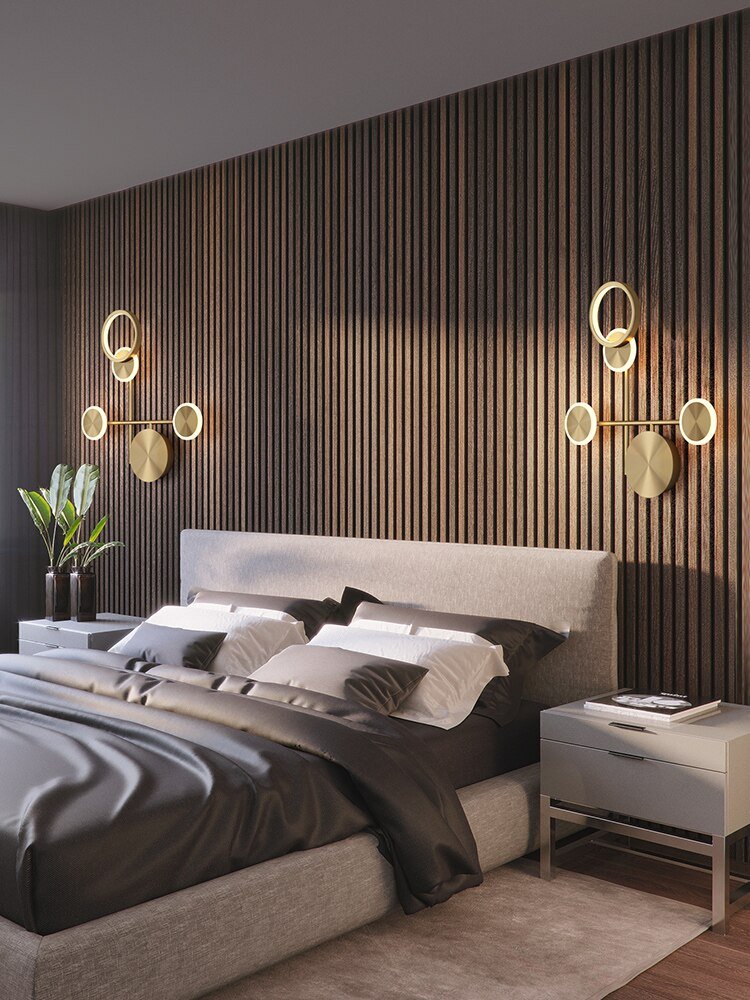 Living room bedroom entrance all copper wall lamp creative light luxury TV background wall light 2