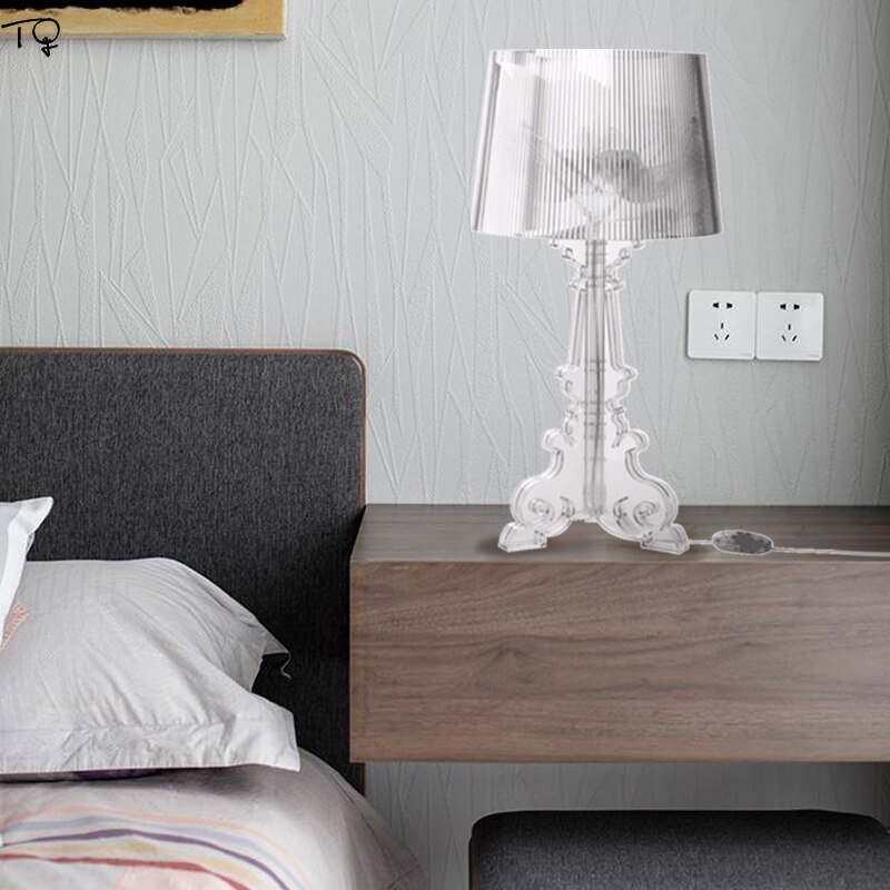 Italy Design Kartell Bourgie Table Lamp  Acrylic E14 LED Indoor Lighting Art Decor Home Studio Living/Model Room Bedroom Bedside 3