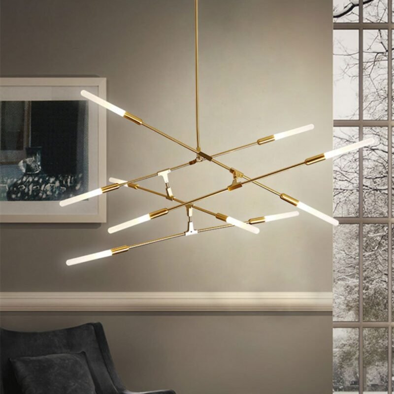 Postmodern scandinavian chandelier LED Golden Nordic Iron lustre cuisine Island Lamps Living Room Bedroom Dawn Chandelier 5
