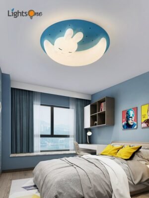 Children's room lamp bedroom room ceiling lamp simple boy girl creative cartoon moon cloud ceiling light 1