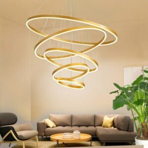 Modern Rings Ceiling  LED Chandelier Living Room Dining Room Home Decoration White Black Hanging Lamp Coffee Gold Indoor Lights 1